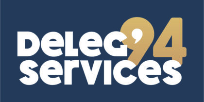 Deleg'Services 94 - Logo sur fond bleu