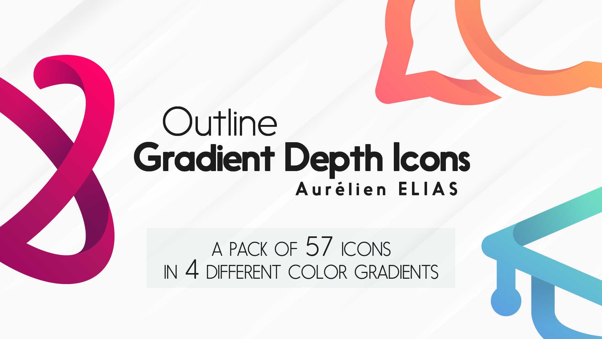 Outline Gradient Depth Icons Pack by Aurélien Elias